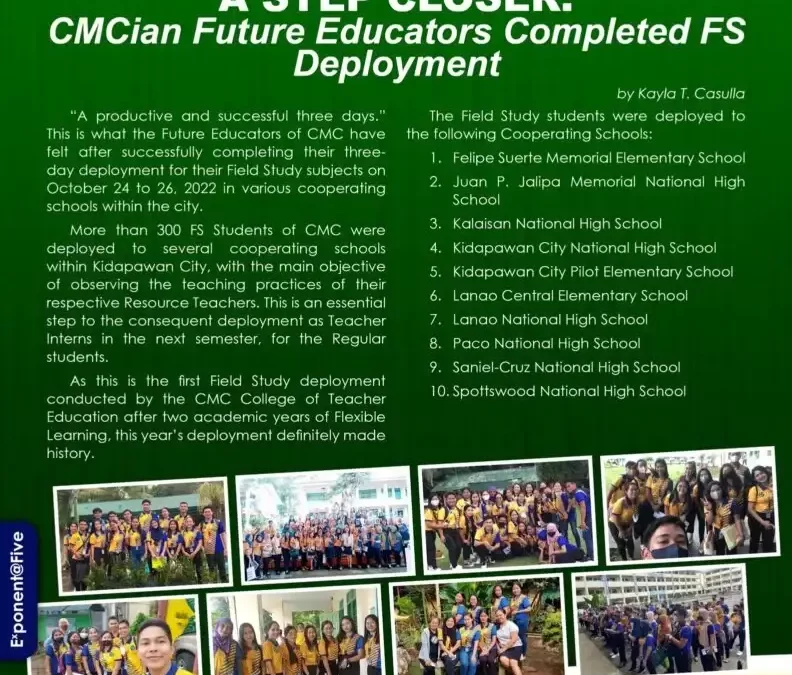 Future Educators Completed FS Deployment