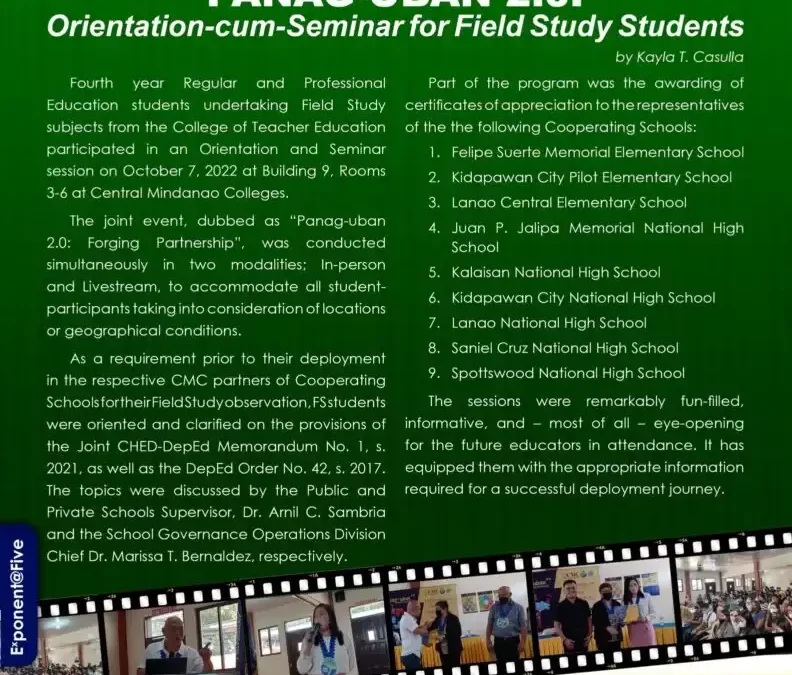 ICYMI | PANAG-UBAN 2.0: Orientation-cum-Seminar for Field Study Students