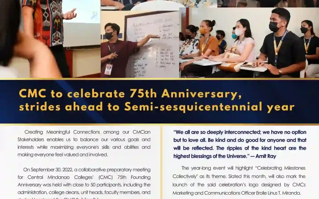 CMC CELEBRATE 75TH ANNIVERSARY, STRIDES AHEAD TO SEMI-SESQUICENTENNIAL YEAR