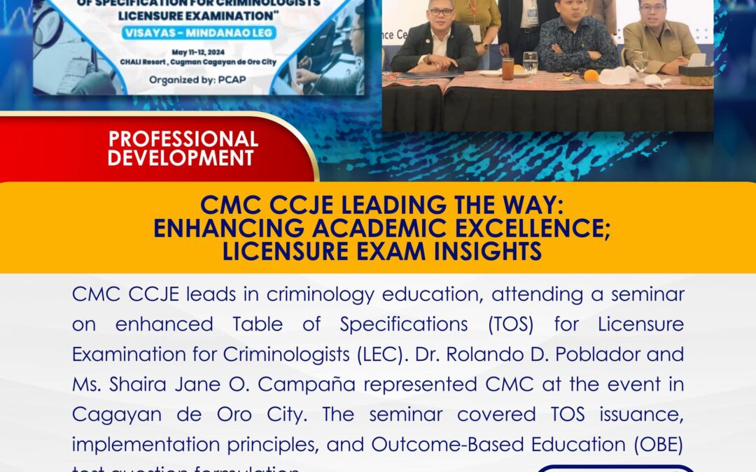 CMC CCJE Leading the Way